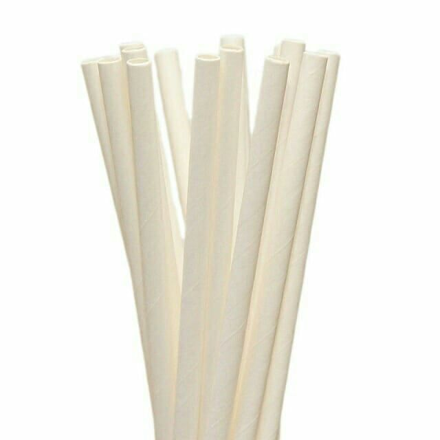 CANUDO PAPEL BRANCO 10 MM - MILKSHAKE C/100